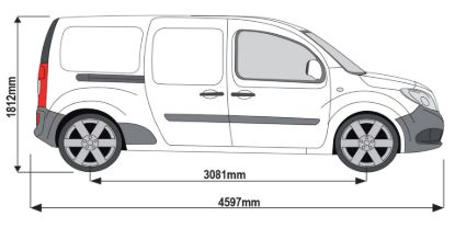 Picture of Rhino KammEdge Roof Rack 2.6m long x 1.25m wide for Mercedes Citan 2012-2021 | L3 | H1 | Twin Rear Doors | L598