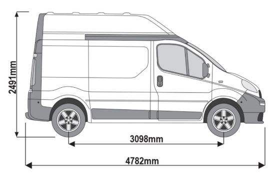 Picture of Rhino 3.1m SafeStow4 (One Ladder) for Renault Trafic 2001-2014 | L1 | H2 | Twin Rear Doors | RAS28-SK141