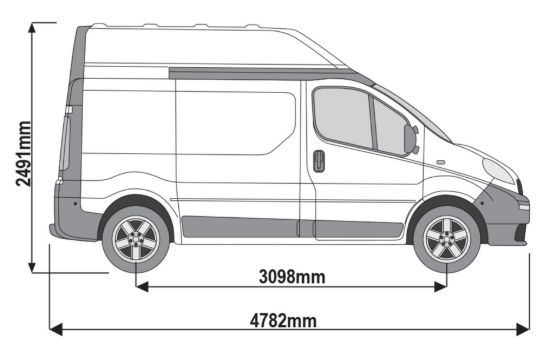 Picture of Rhino 3.1m Safestow4 (Double CAT Ladder) for Vauxhall Vivaro 2001-2014 | L1 | H2 | Twin Rear Doors | RAS28-SK145