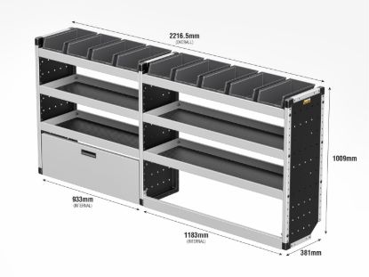 Picture of Van Guard Silver Trade Van Racking Package - Offside for Iveco eJolly 2026-Onwards | L2 | H1 | TVR-S-019-OS