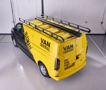 Black Maxi pipe carrier on a roof rack viewed from above