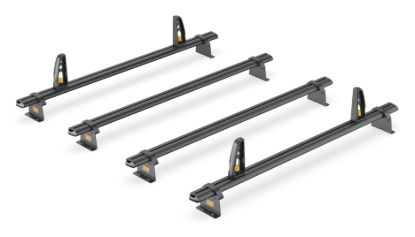 Black ULTI Bar 4 bar roof bar system alternative view