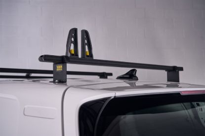 Black ULTI Bar roof bar and load stop close-up