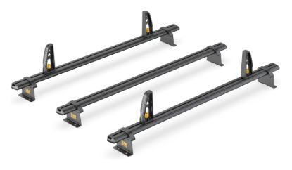 Black ULTI Bar 3 bar roof bar system alternative view