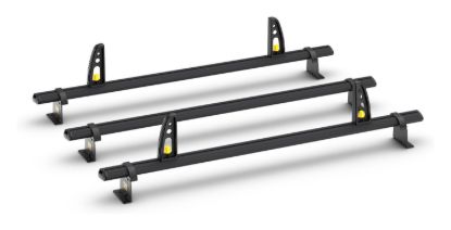 Van Guard ULTI Bar+ Black (Aluminium) - 3 Roof Bars for Volkswagen Caddy 2015-2020 | L1 | H1