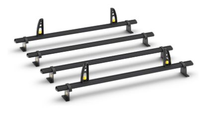 Van Guard ULTI Bar+ Black (Aluminium) - 4 Roof Bars for Volkswagen Caddy 2015-2020 | L2 | H1