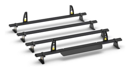 Van Guard ULTI Bar+ Black (Aluminium) - 4 Roof Bars for Fiat Talento 2016-2021 | L1, L2 | H1