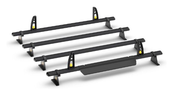 Van Guard ULTI Bar+ Black (Aluminium) - 4 Roof Bars for Nissan Primastar 2022-Onwards | L1, L2 | H1