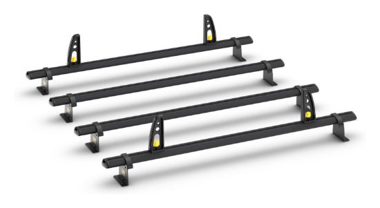 Van Guard ULTI Bar+ Black (Aluminium) - 4 Roof Bars for Peugeot Expert 2016-Onwards | L3 | H1