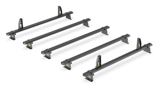 Black ULTI Bar 5 bar roof bar system alternative view