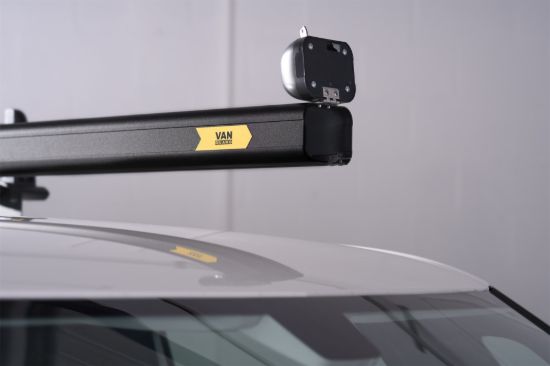 Black Standard pipe carrier lockable end cap close-up