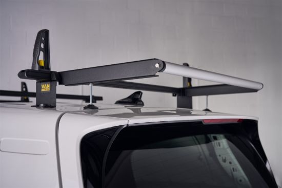Black ULTI Bar roof bars shown with optional rear roller