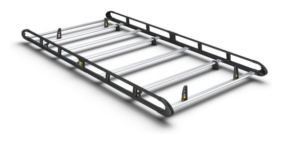 Van Guard ULTI Rack+ Black (Aluminium) - 6 Bar Roof Rack for Fiat Ducato 2006-Onwards | L1 | H1 | Twin Rear Doors