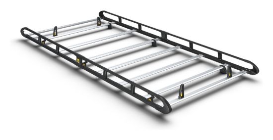 Van Guard ULTI Rack+ Black (Aluminium) - 7 Bar Roof Rack for Vauxhall Movano 2021-Onwards | L2 | H1 | Twin Rear Doors