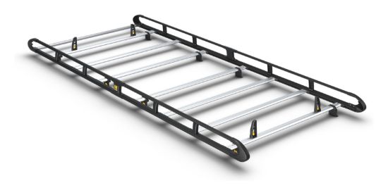 Van Guard ULTI Rack+ Black (Aluminium) - 7 Bar Roof Rack for Fiat Ducato 2006-Onwards | L3 | H2, H3 | Twin Rear Doors