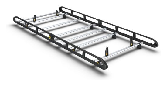 Van Guard ULTI Rack+ Black (Aluminium) - 6 Bar Roof Rack for Mercedes Vito 2003-2014 | L2 | H1 | Twin Rear Doors