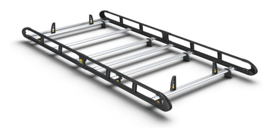 Van Guard ULTI Rack+ Black (Aluminium) - 6 Bar Roof Rack for Mercedes Vito 2003-2014 | L2 | H1 | Tailgate