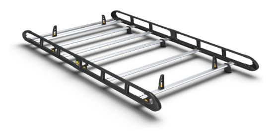 Van Guard ULTI Rack+ Black (Aluminium) - 6 Bar Roof Rack for Volkswagen Crafter 2006-2017 | L1 | H2 | Twin Rear Doors