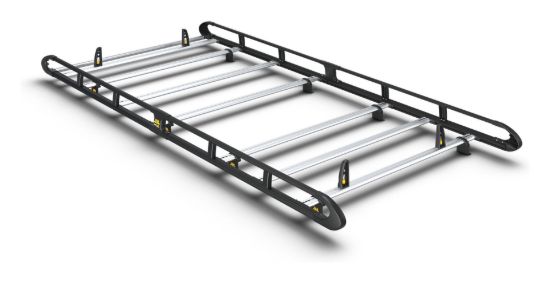 Van Guard ULTI Rack+ Black (Aluminium) - 7 Bar Roof Rack for Mercedes Sprinter 2018-Onwards | L2 | H2 | Twin Rear Doors