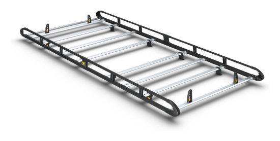 Van Guard ULTI Rack+ Black (Aluminium) - 8 Bar Roof Rack for Nissan NV400 2010-2024 | L3 | H2 | Twin Rear Doors