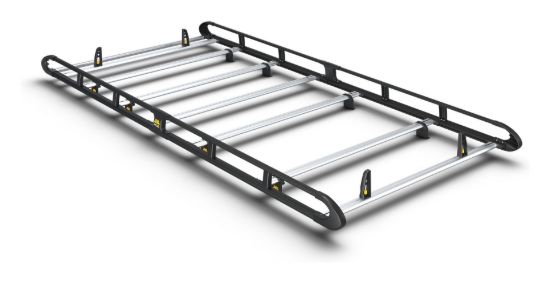 Van Guard ULTI Rack+ Black (Aluminium) - 7 Bar Roof Rack for Ford Transit 2014-Onwards | L3 | H2 | Twin Rear Doors
