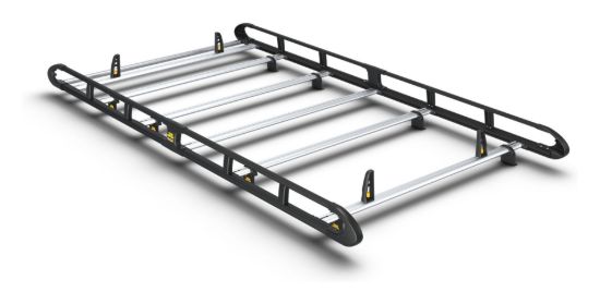 Van Guard ULTI Rack+ Black (Aluminium) - 6 Bar Roof Rack for Ford Transit 2014-Onwards | L3 | H3 | Twin Rear Doors