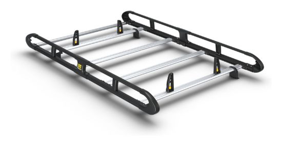 Van Guard ULTI Rack+ Black (Aluminium) - 4 Bar Roof Rack for Ford Transit Courier 2014-2023 | L1 | H1 | Twin Rear Doors