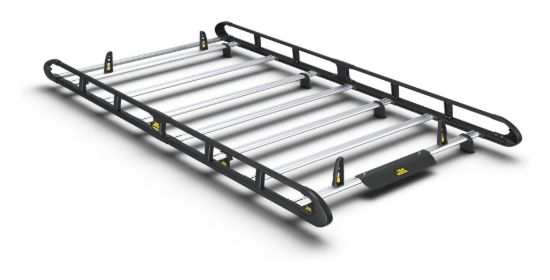 Van Guard ULTI Rack+ Black (Aluminium) - 7 Bar Roof Rack for Vauxhall Vivaro 2014-2019 | L2 | H1 | Tailgate