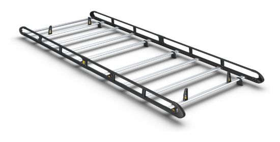 Van Guard ULTI Rack+ Black (Aluminium) - 8 Bar Roof Rack for Peugeot Boxer 2006-Onwards | L4 | H2, H3 | Twin Rear Doors