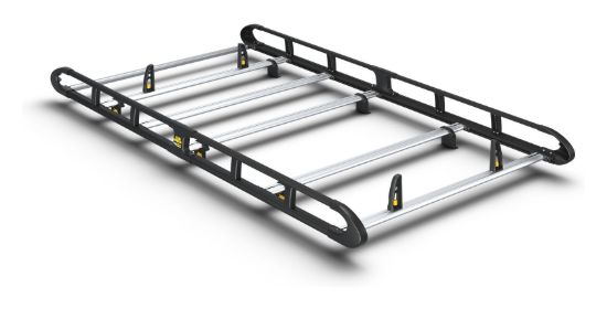 Van Guard ULTI Rack+ Black (Aluminium) - 5 Bar Roof Rack for Peugeot Expert 2016-Onwards | L2 | H1 | Twin Rear Doors