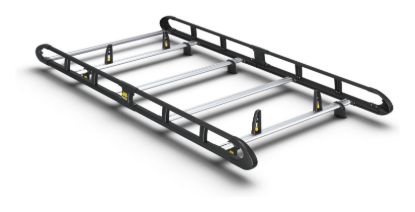 Van Guard ULTI Rack+ Black (Aluminium) - 4 Bar Roof Rack for Fiat Doblo 2022-Onwards | L2 | H1 | Twin Rear Doors