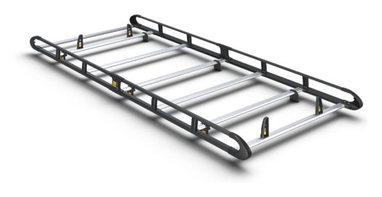 Van Guard ULTI Rack+ Black (Aluminium) - 6 Bar Roof Rack for Volkswagen T7 Transporter 2025-Onwards | L2 | H1 | Twin Rear Doors