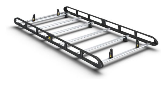 Van Guard ULTI Rack+ Black (Aluminium) - 6 Bar Roof Rack for Ford Transit Custom 2023-Onwards | L1 | H1 | Tailgate