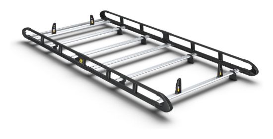Van Guard ULTI Rack+ Black (Aluminium) - 6 Bar Roof Rack for Maxus Deliver 9 2020-Onwards | L3 | H3 | Twin Rear Doors