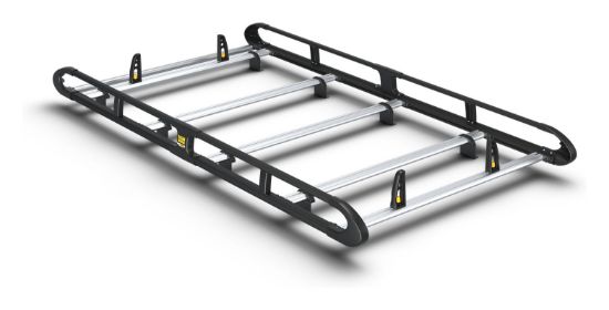 Van Guard ULTI Rack+ Black (Aluminium) - 5 Bar Roof Rack for Volkswagen Caddy 2020-Onwards | L2 | H1 | Tailgate