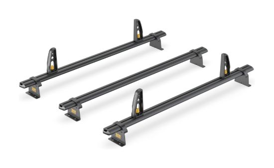 Black ULTI Bar 3 bar roof bar system alternative view
