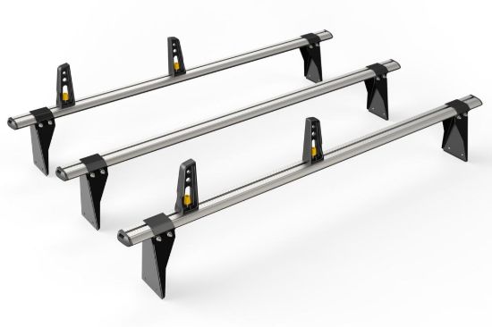 Picture of Van Guard ULTI Bar+ (Aluminium) - 3 Roof Bars for Land Rover Defender 1983-2016 with Roller Bundle | VG281-3#VGR-24