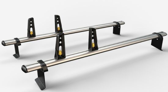 Picture of Van Guard ULTI Bar+ (Aluminium) - 2 Roof Bars for Ford Transit Courier 2014-2023 with Roller Bundle | L1 | H1 | Twin Rear Doors | VG313-2#VGR-04