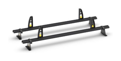 Picture of Van Guard ULTI Bar+ Black (Aluminium) - 2 Roof Bars for Fiat Talento 2016-2021 with Roller Bundle | L1, L2 | H1 | Twin Rear Doors | VG315-2-BLACK#VGR-01