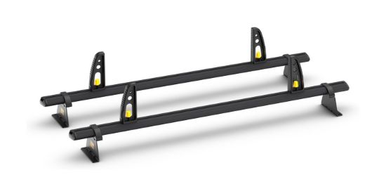Picture of Van Guard ULTI Bar+ Black (Aluminium) - 2 Roof Bars for Renault Trafic 2014-Onwards with Roller Bundle | L1, L2 | H1 | Twin Rear Doors | VG315-2-BLACK#VGR-01