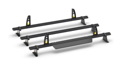 Picture of Van Guard ULTI Bar+ Black (Aluminium) - 3 Roof Bars for Fiat Talento 2016-2021 with Roller Bundle | L1, L2 | H1 | Tailgate | VG315-3-BLACK#VGR-30