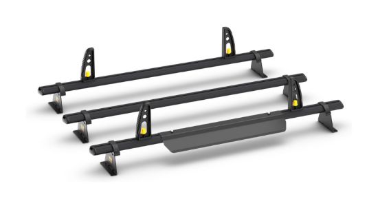 Picture of Van Guard ULTI Bar+ Black (Aluminium) - 3 Roof Bars for Renault Trafic 2014-Onwards with Roller Bundle | L1, L2 | H1 | Tailgate | VG315-3-BLACK#VGR-30