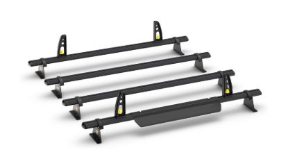 Picture of Van Guard ULTI Bar+ Black (Aluminium) - 4 Roof Bars for Fiat Talento 2016-2021 with Roller Bundle | L1, L2 | H1 | Twin Rear Doors | VG315-4-BLACK#VGR-01