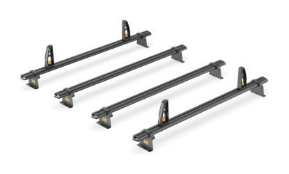 Black ULTI Bar 4 bar roof bar system alternative view
