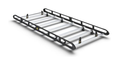 Van Guard ULTI Rack+ Black (Aluminium) - 7 Bar Roof Rack for Renault Trafic 2001-2014 | L2 | H1 | Tailgate