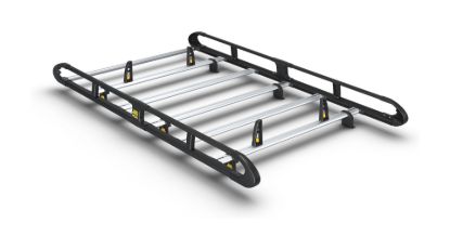 Van Guard ULTI Rack+ Black (Aluminium) - 5 Bar Roof Rack for Peugeot Partner 2018-Onwards | L1 | H1 | Twin Rear Doors