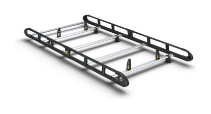 Van Guard ULTI Rack+ Black (Aluminium) - 4 Bar Roof Rack for Peugeot Partner 2018-Onwards | L2 | H1 | Twin Rear Doors