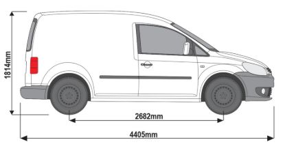 Picture of Van Guard ULTI Bar+ Black (Aluminium) - 2 Roof Bars for Volkswagen Caddy 2004-2010 | L1 | H1 | VG225-BLACK
